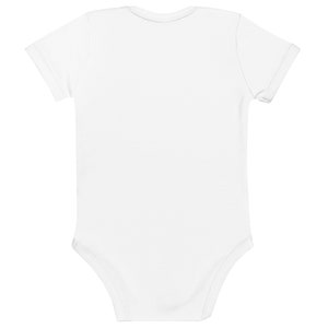 Body Bébé Personnalisable avec Logo du PSG 'ici c'est texte' | En Coton Bio | Disponible en Blanc et Organic Natural | 3 Tailles