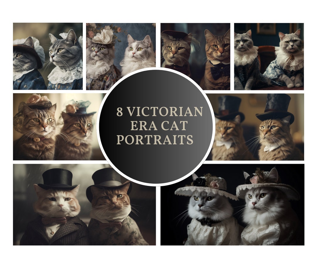 Victorian Era Cats Collection Digital Download Instant Etsy