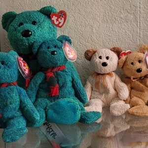 Ultra Rare Wallace Bear and His Gang  Set by Ty Beanie Baby