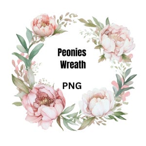 Pfingstrosen Kranz Aquarell, Pfingstrosen Rahmen, zarter weicher Rahmen für Hochzeitseinladung Logo, Digital Clipart PNG