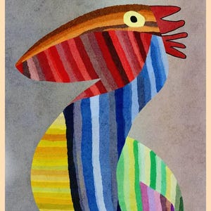 Funny Bird Wall Art – Colorful Kids Room Print | Playful Animal Poster | Nursery & Playroom Decor