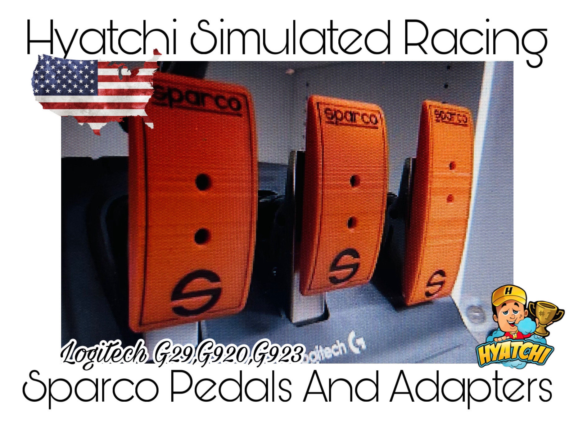 Logitech G29, G920, G923 Sparco inspired pedal Upgrade And Adapters, Hyatchi Simracing.
