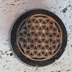ENERGYDROP S- Power Pure Energy Pocket Orgonite with Flower of life& Shungite Elite Protection Amulet Carry Harmony and Positive Vibrations