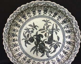 Extraordinary Large Blue and White Dish