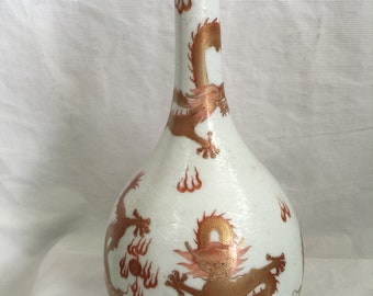 A Rare Iron Red Porcelain Vase, Qianlong Mark, H 20cm