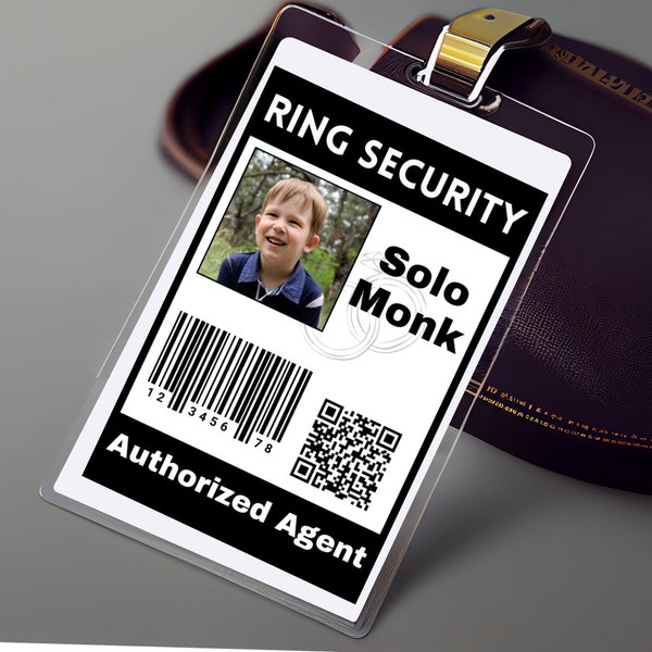 Ring Security/Ring Bearer ID badge for Wedding with Picture Canvas Template, Cute Wedding Banner