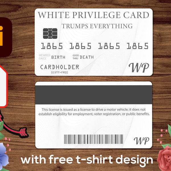 White Privilege Card Svg Etsy