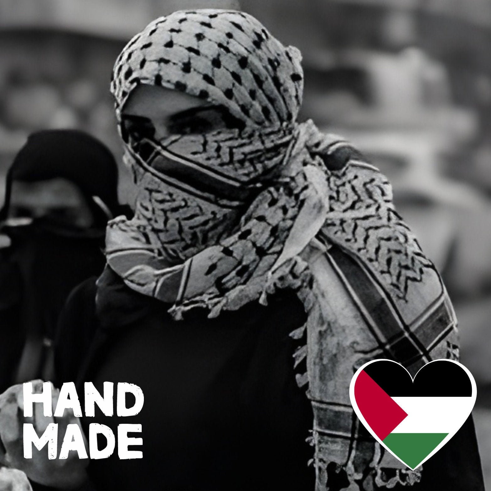 Frugal FavoriteClassic Palestine Black and White Keffiyeh Full Size