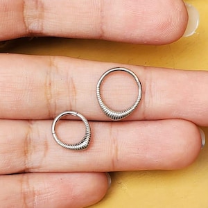 16G Titanium Silver Moon Septum Clicker/ Best Hinged Daith Hoop/Septum Piercing/Helix/Tragus/Conch Piercing/Septum Jewelry/Gift For Mom