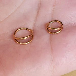 16G Implanted F136 Titanium Double Hoop Septum Ring/Stacked Daith Earring/ Septum Hoop Silver Gold/Cartilage hoops/Layered Septum Clicker