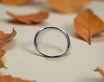 1Pc 925 Sterling Silver Thin Nose Ring 22G| Seamless 8mm Hoop| Unisex Nose Septum Cartilage Clicker Hypoallergenic Jewellery Gift for her