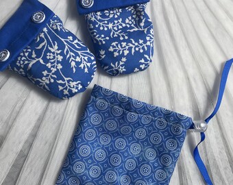 Spitzenschuhtrockner *Lavendel-duftend - Royalblau mit blauen Blumen