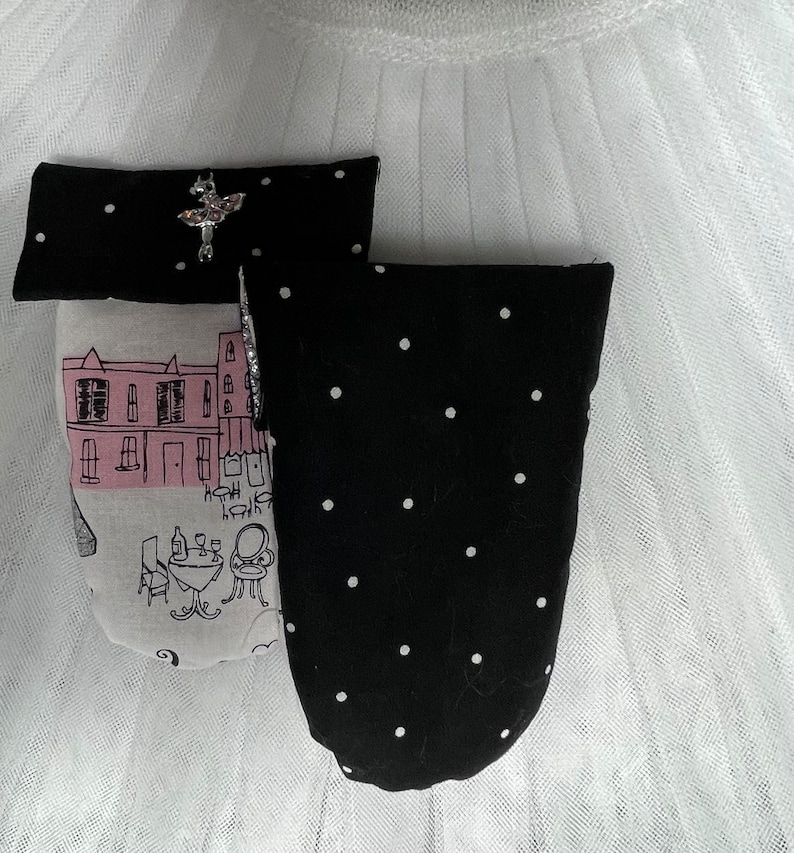 Pointe Shoe Dryer candy scent. Paris sparkly fabric with ballerina charms image 2