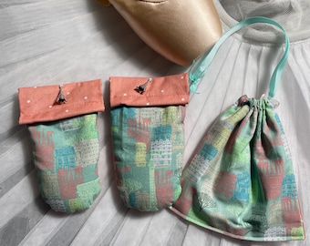 Pointe Shoe Dryers- Paris green and coral, *meadow scented, Eiffel Tower charms.