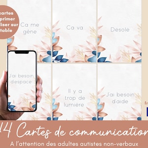 Tarjetas de comunicación para adultos autistas no verbales, habla con TEA, manejo del autismo en el día a día, para imprimir o usar en un teléfono inteligente