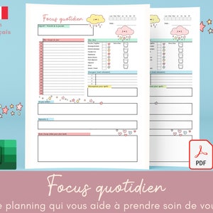 Time Organizer, Planner in French, Fight against depression, Focus, Daily planner, To do list, ADHD autism tool
