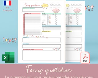 Organisateur de temps, Planificateur en français, Lutte contre la dépression, Focus, Planificateur quotidien, To do list, Outil TDAH autisme