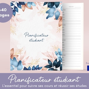 Agenda studenti in francese, PDF stampabile A4, agenda, organizzazione lezioni e ripassi, metodo di lavoro, bianco e nero