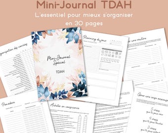 Mini ADHD Planner in French, printable PDF A4 and A5, agenda, well-being, organization for neurodivergent individuals, ASD, 30 pages