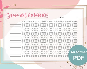 Monthly Habit Tracker, Habit Tracker, Mental Health, Goal Planner, Pink and Blue Printable PDF File