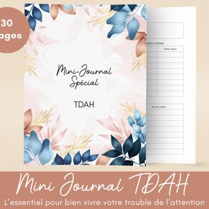 Mini agenda TDAH en francés, PDF imprimible A4 y A5, agenda de bienestar y organización para personas neuroatípicas, TEA, 30 páginas