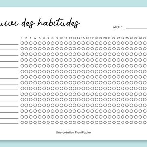 May include: A printable habit tracker with a black and white design. The tracker has a section for the month and 31 days. The tracker has 15 rows for different habits.