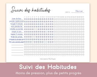 Monthly Habit Tracker Sheet, Habit Tracker, Mental Health, Goal Planner, Black & White Printable PDF File
