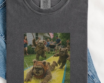 Funny Ewoks comfort colors shirt movie meme tee, gift for movie fans, funny 90s star wars, graphic sci-fi retro vintage parody shirt
