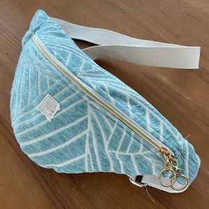 Blue Jacquard fanny pack