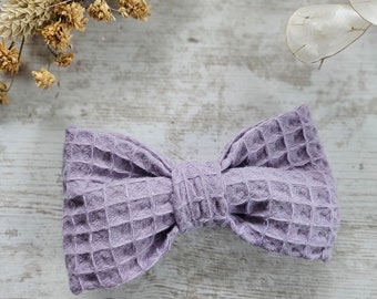 Purple mauve/lilac honeycomb bow tie barrette