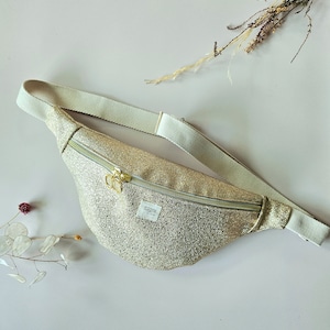 Gold faux leather fanny pack