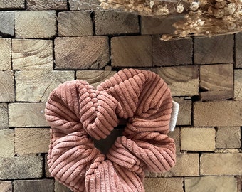 Chouchou hair scrunchie corduroy brown tobacco terracotta