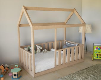 DIY Twin Montessori Bed Plans – House Frame with Safety Rails (PDF)