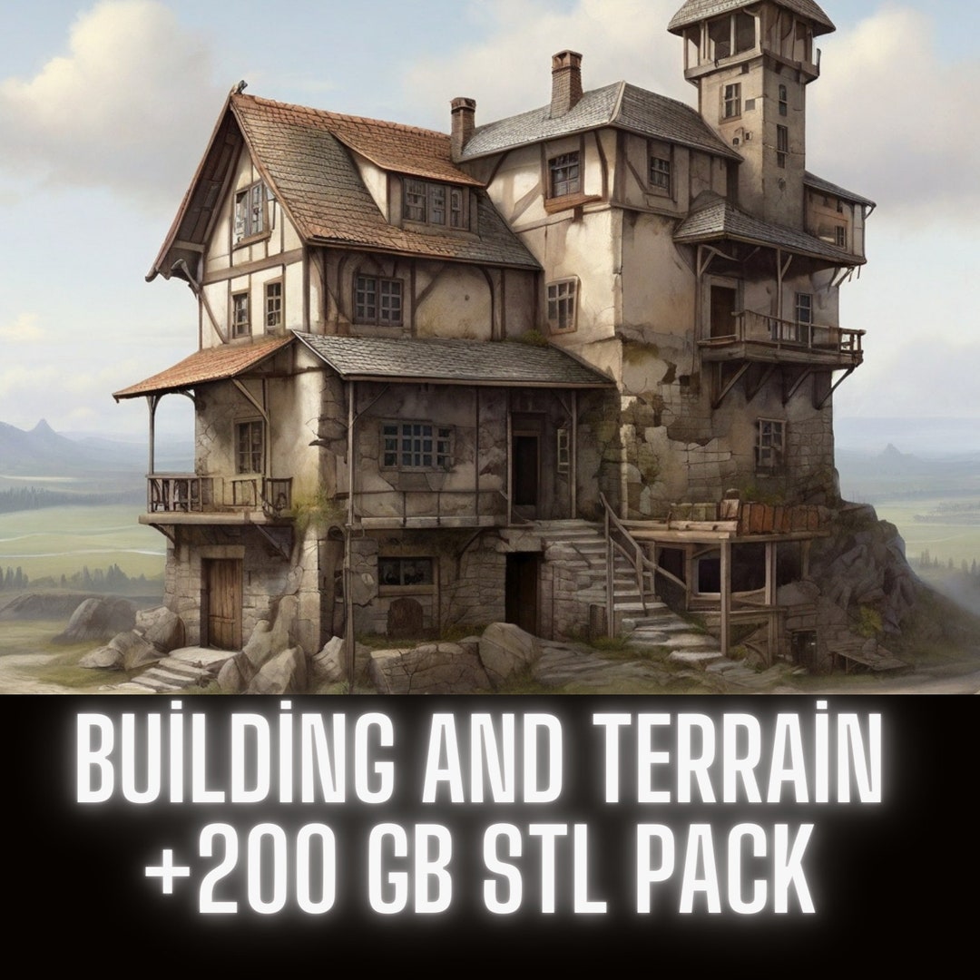 Buildings, Castles, Land and Themes 3d STL File Package 200 Gb