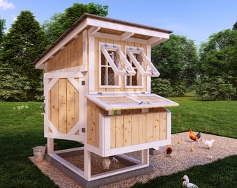 Small Chicken Coop Plans for 10 Chickens, Easy-to-Build Blueprint PDF DIY Hen House Plans Compact 6x4 Blueprint for 10 Chickens