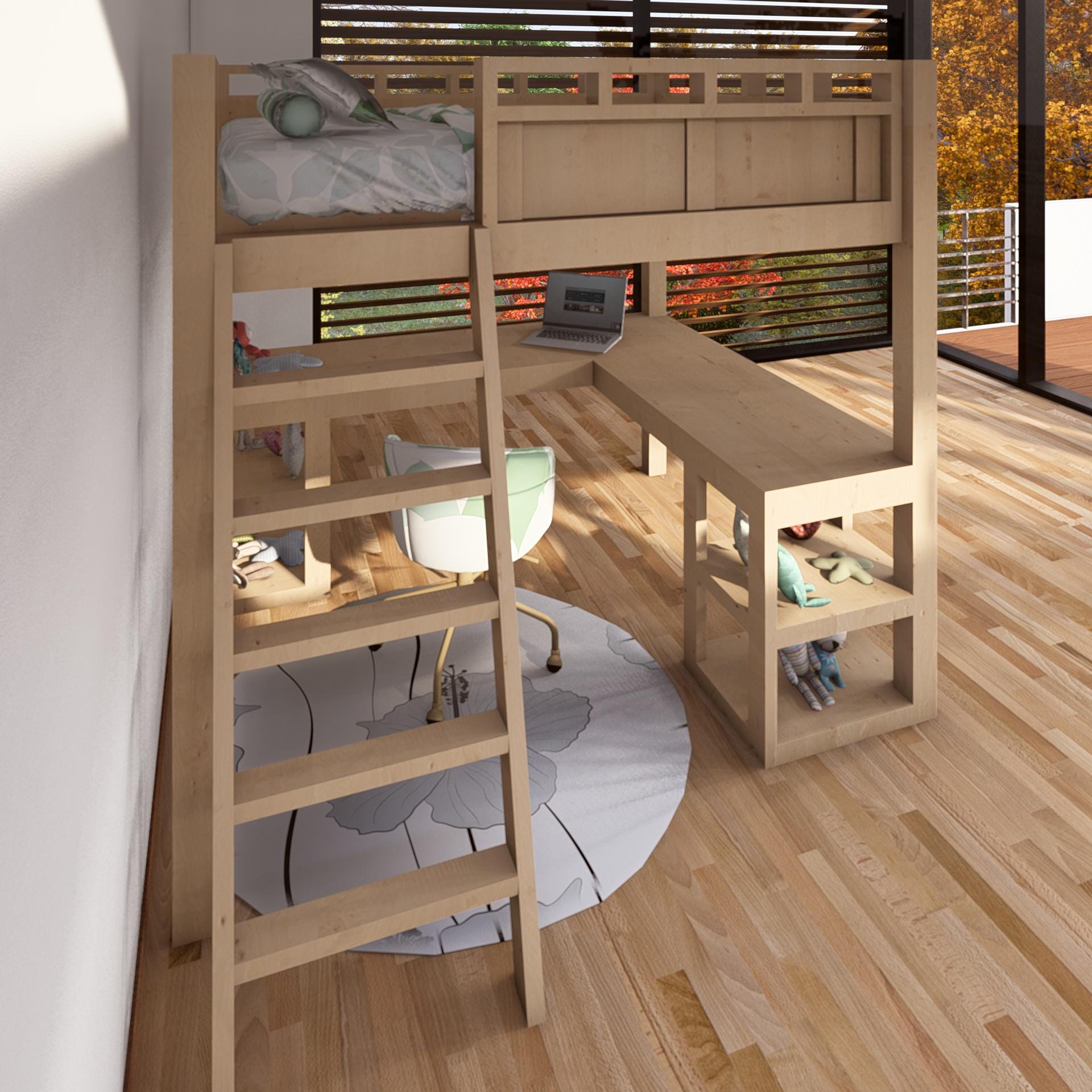 2x Multi Functional Bunk Bed DIY Plan, Study Desk, Couch, and Bed Combo ...