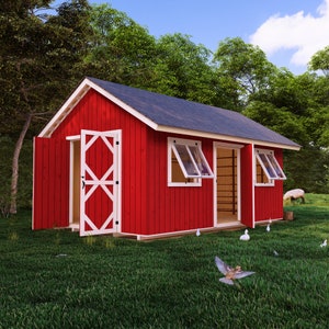 DIY Wooden Shed Plans - Build a 20&#39;x12&#39; Storage Solution for Your Garden or Farm with Step-by-Step Instructions and Detailed Diagrams