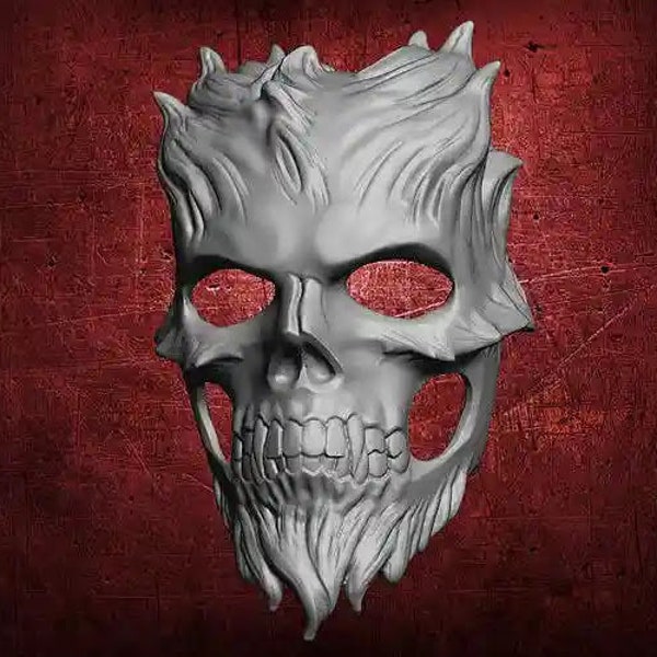 Demonic Skull Mask 3d STL file , Demon mask Stl File , Evil mask 3d Model
