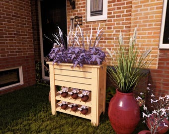 DIY Garden Planter Box Plans, Wooden Flower Bed Blueprint (PDF Download)