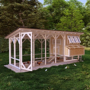 DIY Chicken Coop Plans: 6x6 ft with Run - Blueprint for 16 Chickens Expertly Crafted Woodworking 3D Chicken Coop Plans