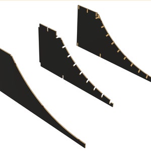 Arquivos de design CAD personalizados para PAREDES LATERAIS de Skateramp/half-pipe/quarterpipe - prontos para corte CNC. Tamanho personalizado. Faça sua própria rampa!!
