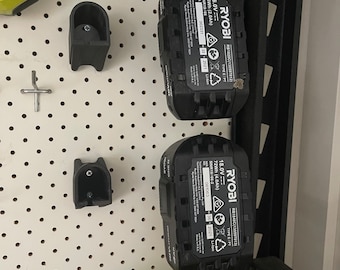Ryobi 18v Battery mount - Pegboard mounted