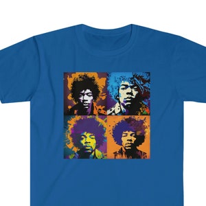 Jimi Hendrix, T-Shirt, Andy Warhol screen print style, Psychedelic, Art, 70&#39;s Style, Retro
