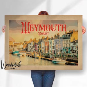 Weymouth Vintage Travel Print - Dorset Wall Art - Special Place Gift- Travel prints