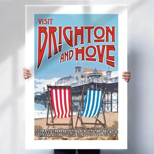 Brighton Retro Travel Art Print - Wall Art Poster- Travel prints