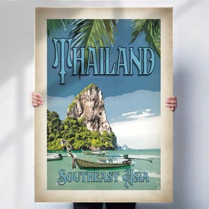 Thailand Travel Poster - Aged Wall Art Print - Travel prints