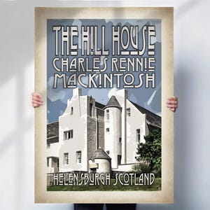 Charles Rennie Mackintosh Scotland Poster, Retro Travel Art