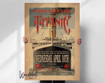 Titanic Travel Poster: Vintage White Star Line Nautical Art Print