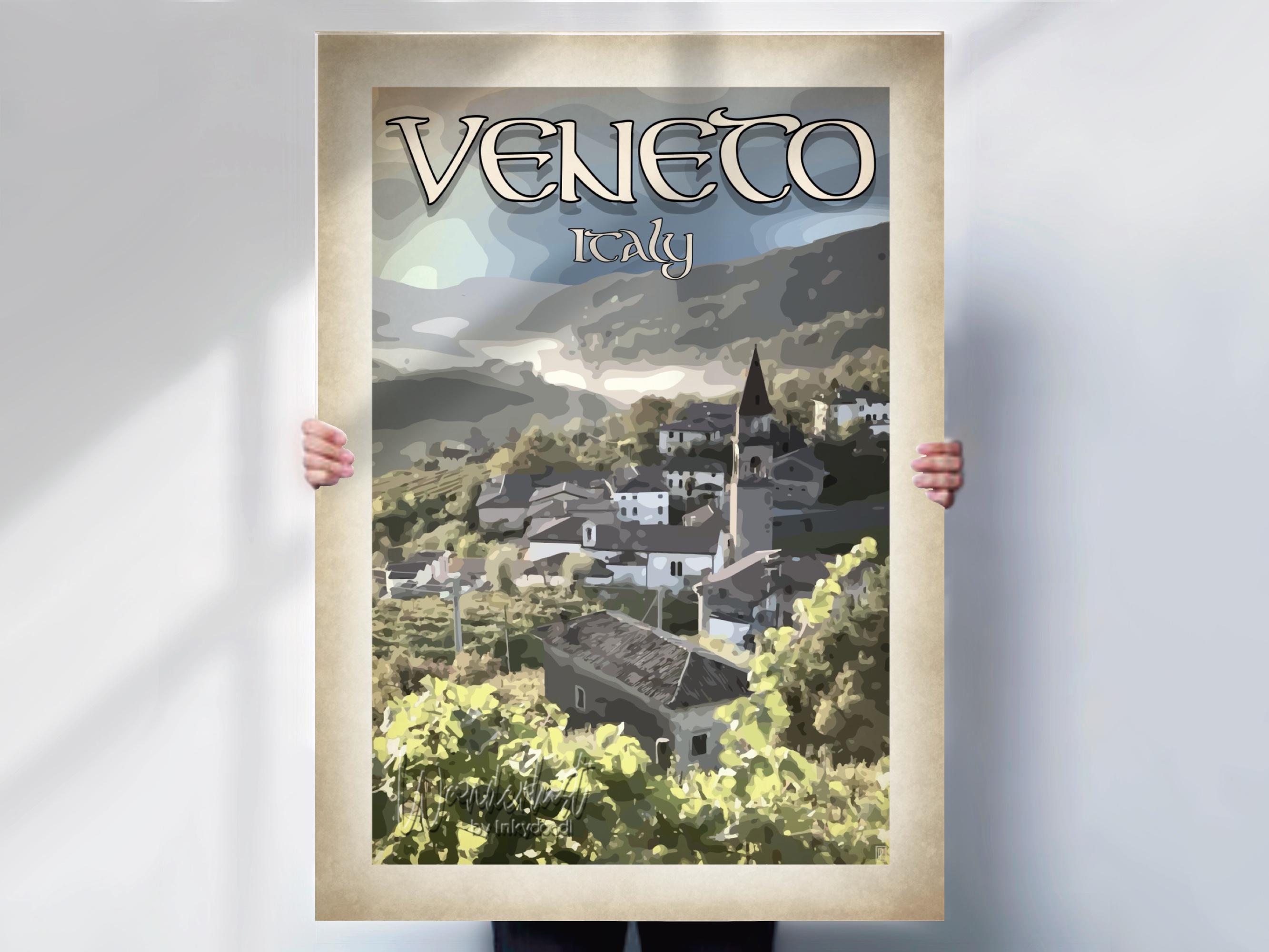 Italy Travel Print - Veneto Poster - Aged Travel prints