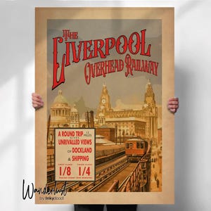 Liverpool Overhead Railway Poster - vintage style - Travel print - Merseyside Decor- Travel prints